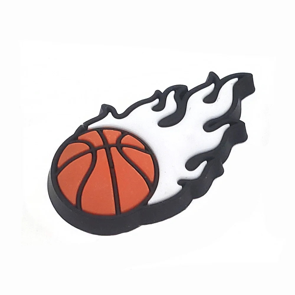 1-10Pcs Basketball Shoe Charms for Clog Sandals Buckle Decoration Accessories Pins Men Kids Adults Party Favor Gifts