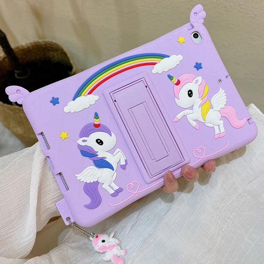 3D Unicorn Soft Case for Ipad 10.2 9Th 2021 8Th 7Th for Ipad Air5 Air4 10.9 Air 2 Pro 11 Mini6 Mini 4 5 Kids Case with Holder