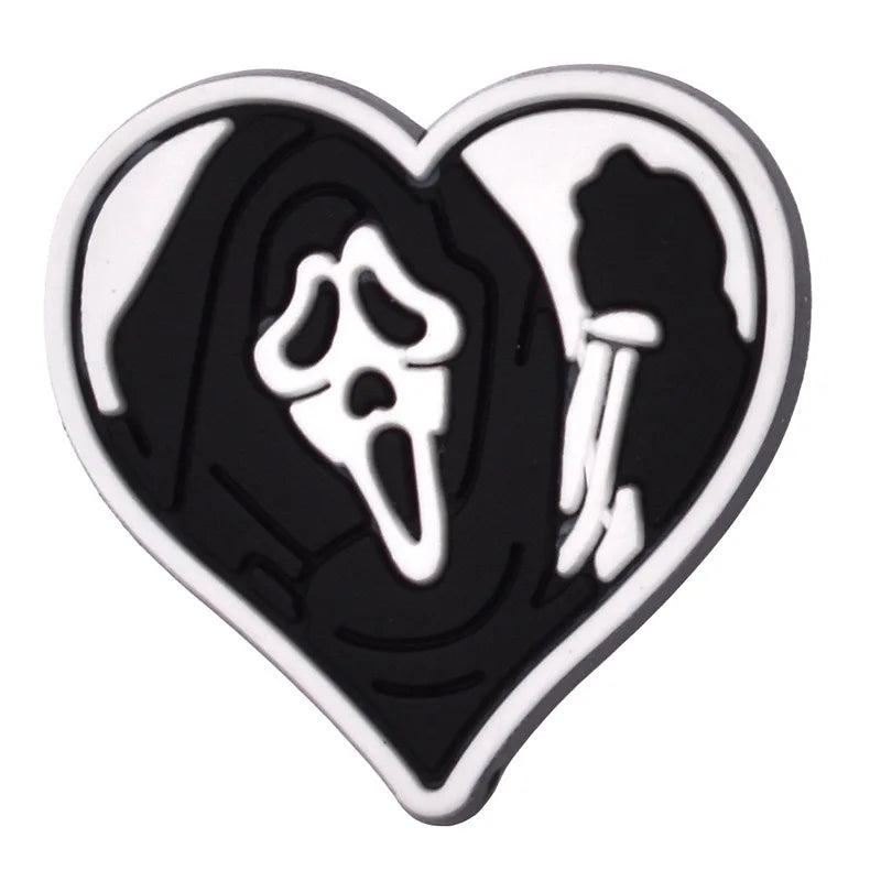 1-32Pcs Halloween Ghost Shoes Charms PVC Cartoon Shoe Decoration Accessories Buckle Fit Clog Sandal Wristband Kids Gifts