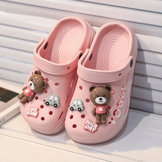 Children Slipper Sandals Girls Clogs Summer Garden Shoes Sneaker EVA Comfortable Cute Cartoon Bear Slipper Girls Sandals