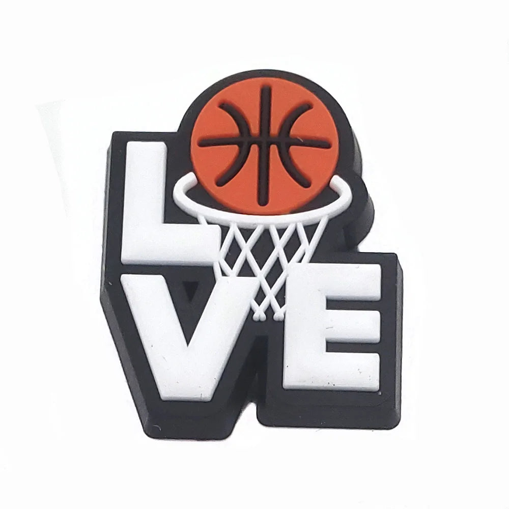 1-10Pcs Basketball Shoe Charms for Clog Sandals Buckle Decoration Accessories Pins Men Kids Adults Party Favor Gifts